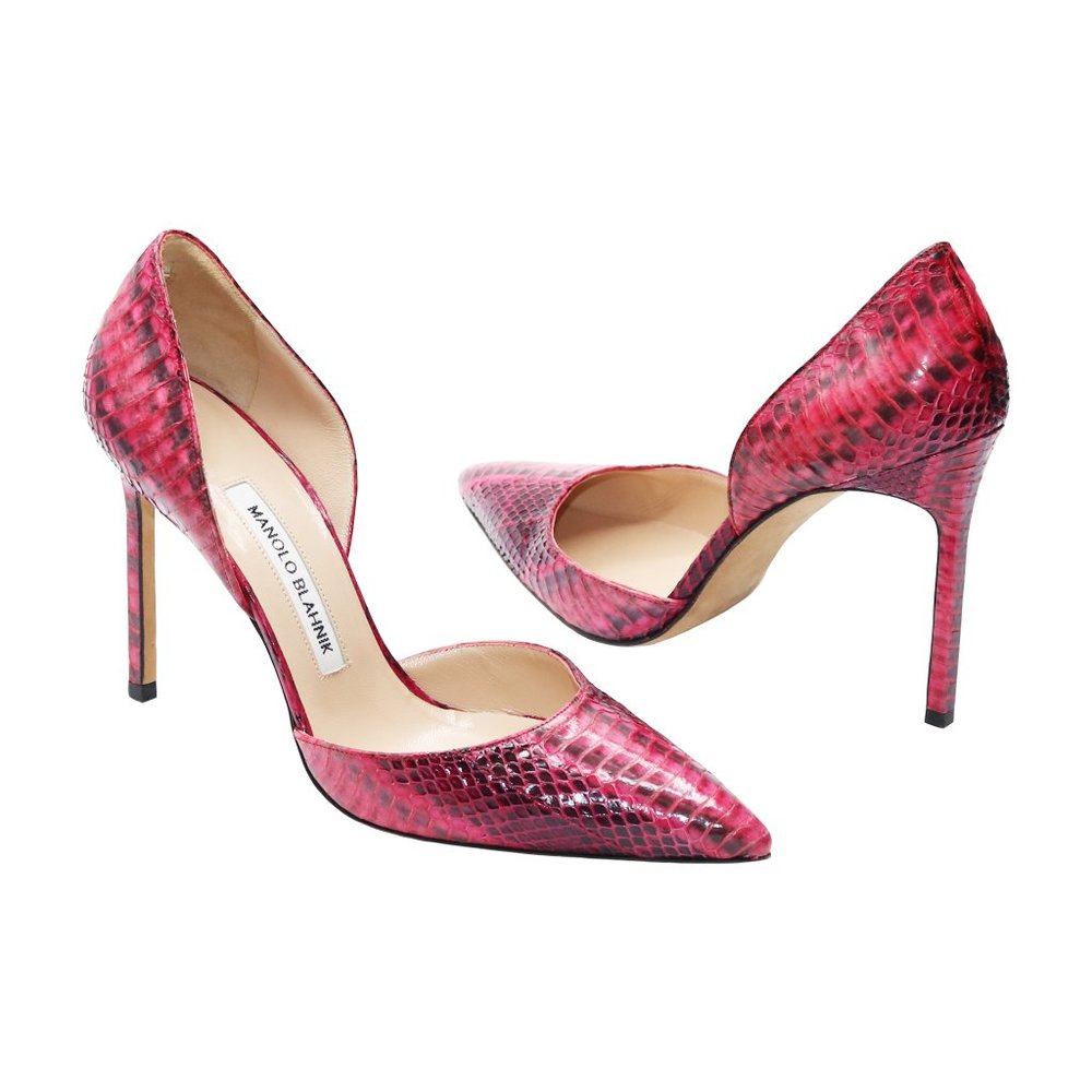 Manolo Blahnik Genuine Snakeskin D'orsay Heels